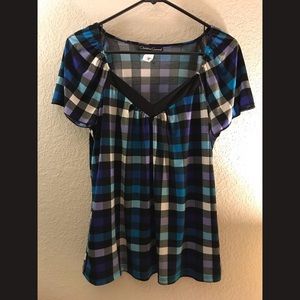 Checkered Flowy Top
